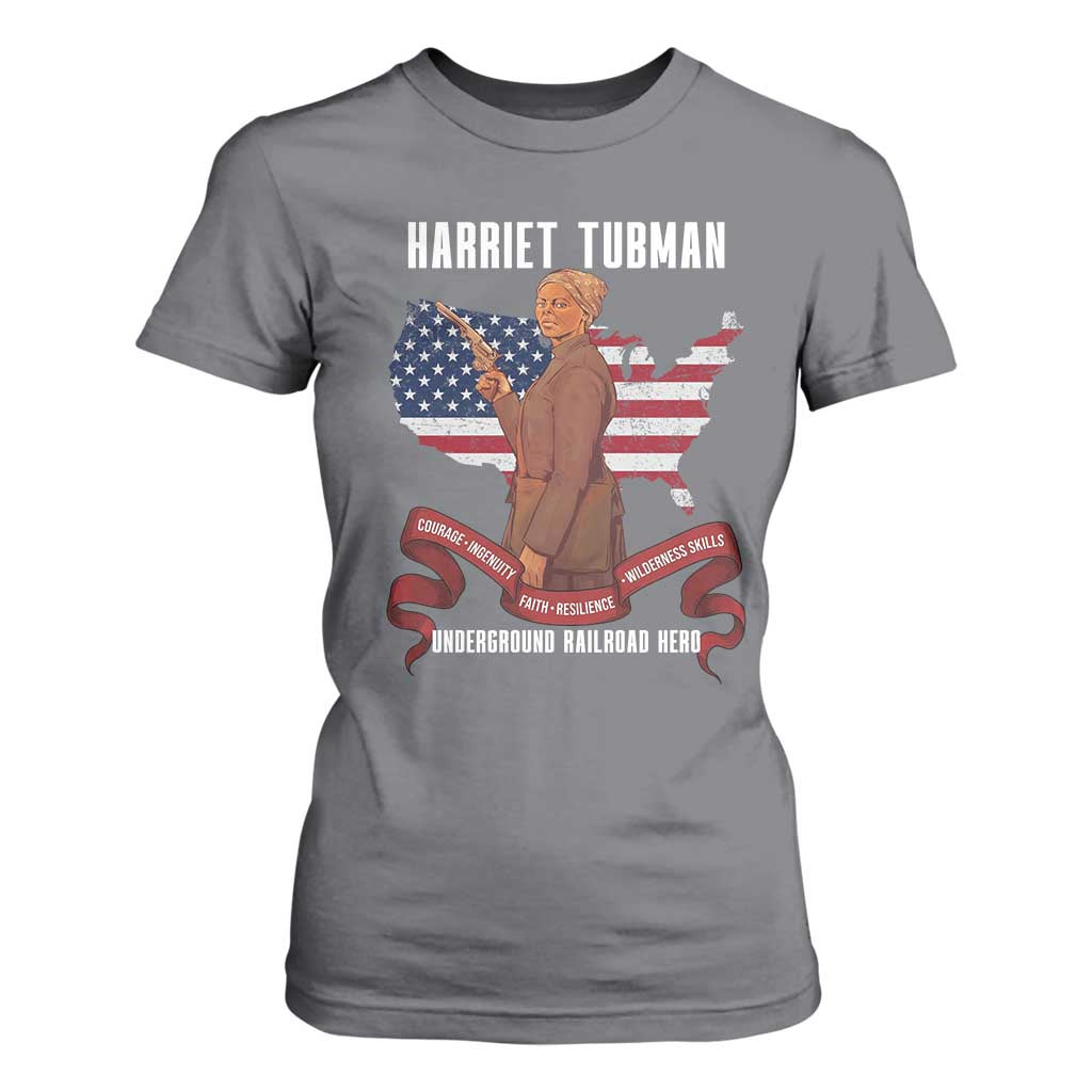 Harriet Tubman Patriotic T Shirt For Women Strong Black Women Pride TS12 Charcoal Print Your Wear