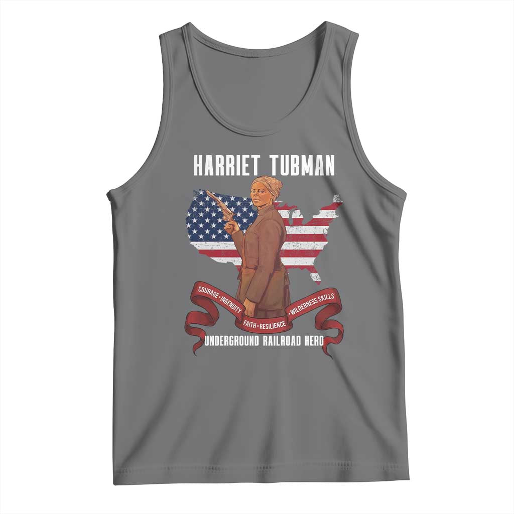Harriet Tubman Patriotic Tank Top Strong Black Women Pride TS12 Black Heather Print Your Wear