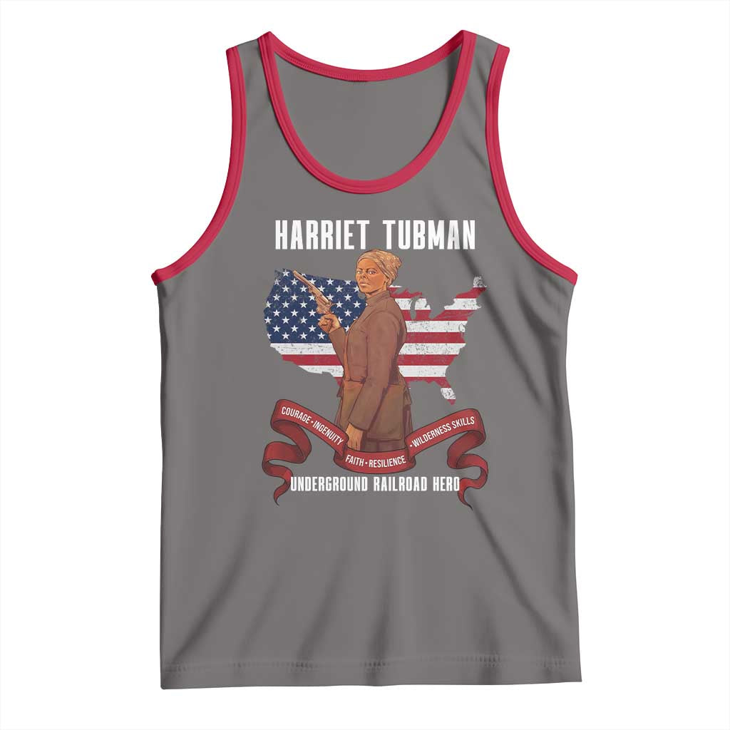 Harriet Tubman Patriotic Tank Top Strong Black Women Pride TS12 Deep Heather Red Print Your Wear