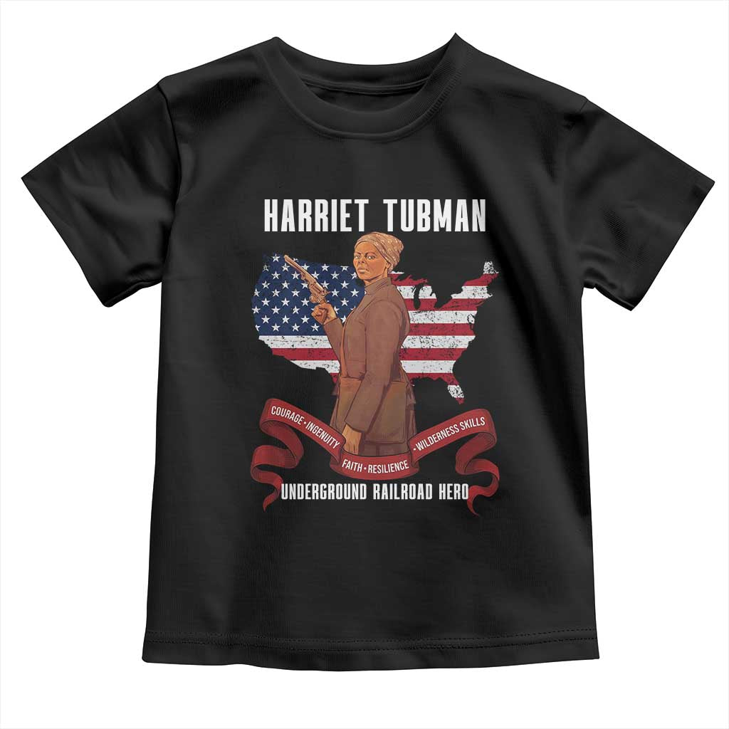 Harriet Tubman Patriotic Toddler T Shirt Strong Black Women Pride TS12 Black Print Your Wear