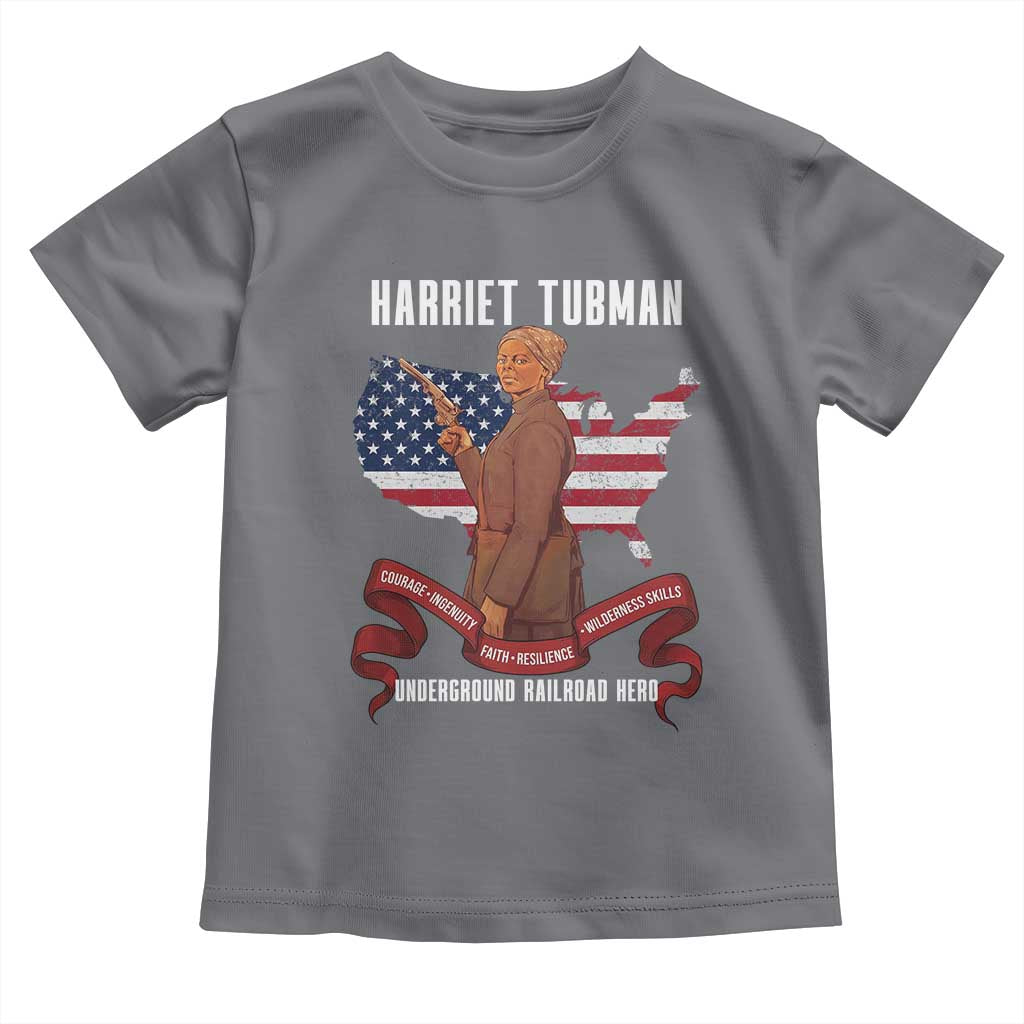 Harriet Tubman Patriotic Toddler T Shirt Strong Black Women Pride TS12 Charcoal Print Your Wear