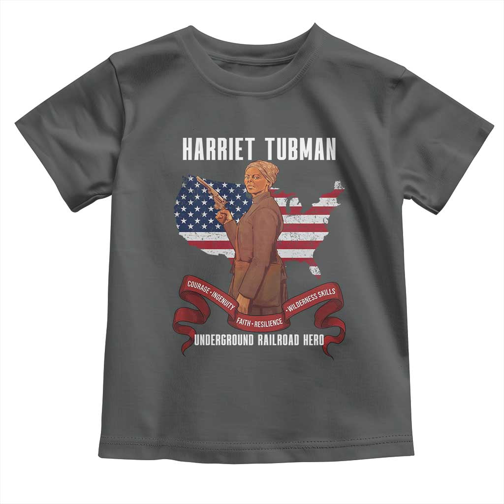 Harriet Tubman Patriotic Toddler T Shirt Strong Black Women Pride TS12 Dark Heather Print Your Wear