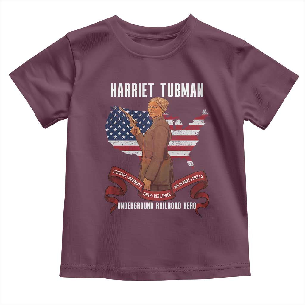 Harriet Tubman Patriotic Toddler T Shirt Strong Black Women Pride TS12 Maroon Print Your Wear