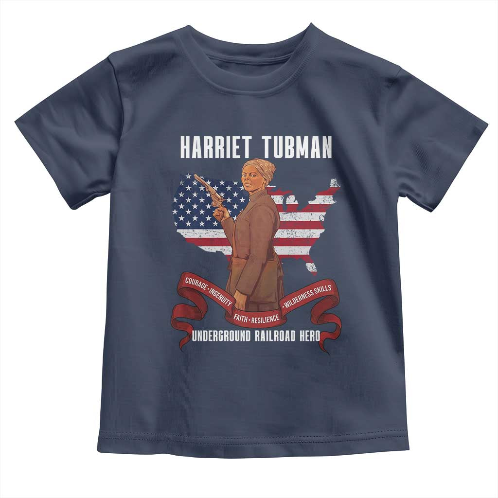 Harriet Tubman Patriotic Toddler T Shirt Strong Black Women Pride TS12 Navy Print Your Wear