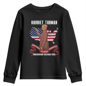 Harriet Tubman Patriotic Youth Sweatshirt Strong Black Women Pride TS12 Black Print Your Wear