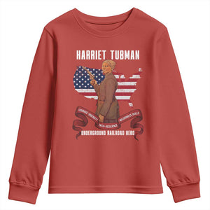 Harriet Tubman Patriotic Youth Sweatshirt Strong Black Women Pride TS12 Red Print Your Wear