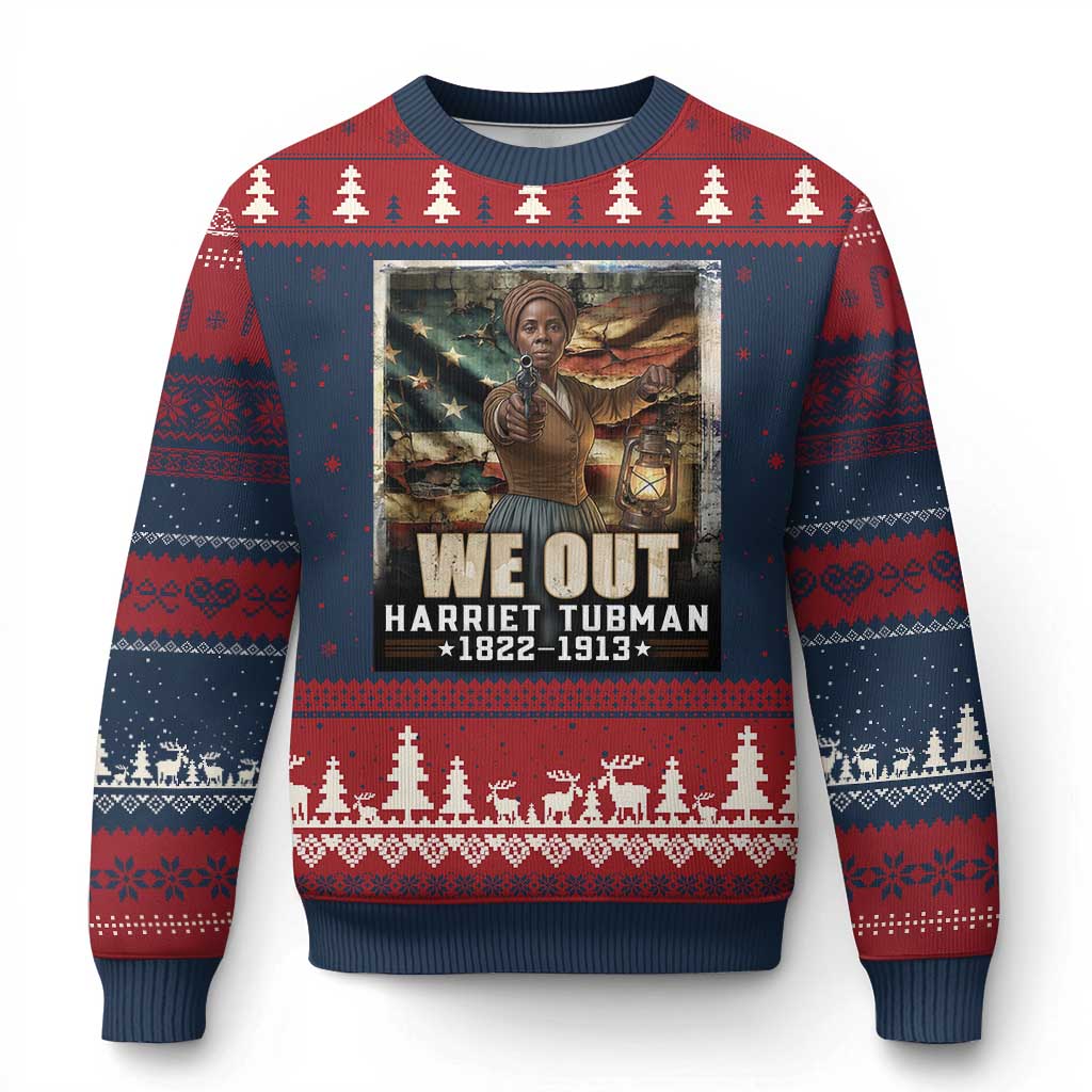 Harriet Tubman Ugly Christmas Sweater We Out Civil Rights History Movement Gift TS12 Navy Red Print Your Wear