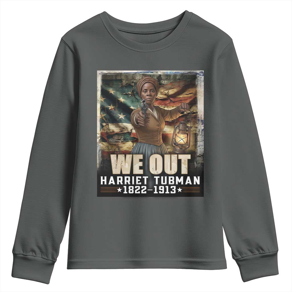 Harriet Tubman Youth Sweatshirt We Out Civil Rights History Movement Gift TS12 Dark Heather Print Your Wear