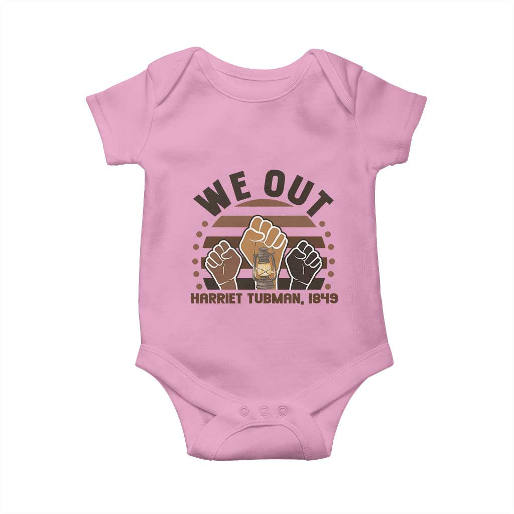 Harriet Tubman We Out 1849 Baby Onesie Vintage Sunset Black American Hero TS12 Light Pink Print Your Wear