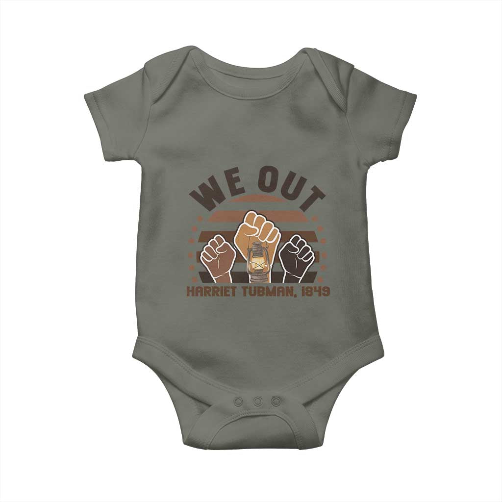 Harriet Tubman We Out 1849 Baby Onesie Vintage Sunset Black American Hero TS12 Military Green Print Your Wear