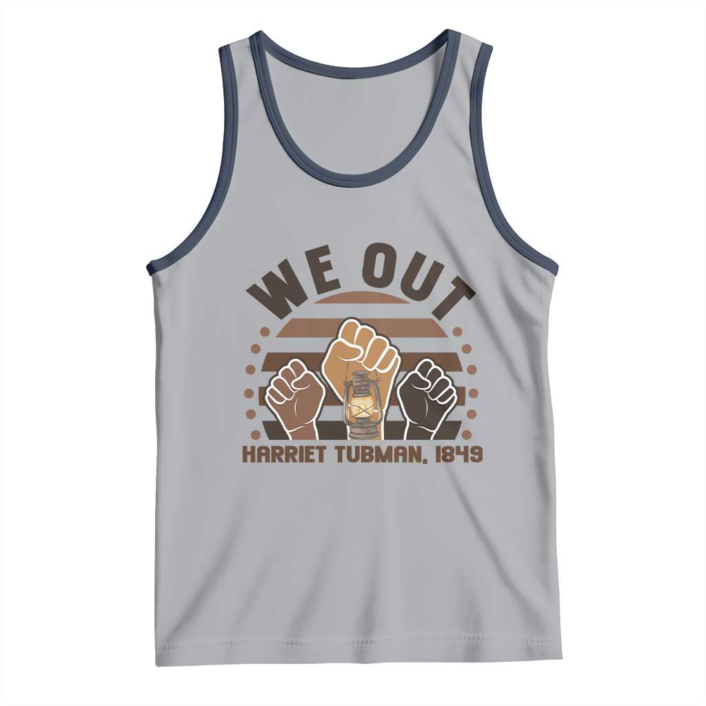 Harriet Tubman We Out 1849 Tank Top Vintage Sunset Black American Hero TS12 Athletic Heather Navy Print Your Wear