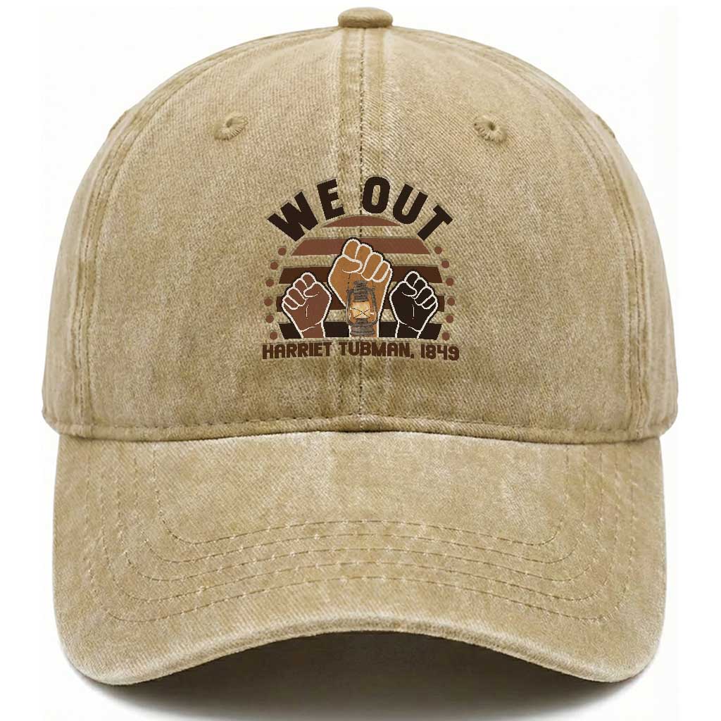 Harriet Tubman We Out 1849 Washed Cotton Baseball Cap Vintage Sunset Black American Hero TS12 Print Your Wear