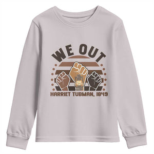 Harriet Tubman We Out 1849 Youth Sweatshirt Vintage Sunset Black American Hero TS12 Ice Gray Print Your Wear