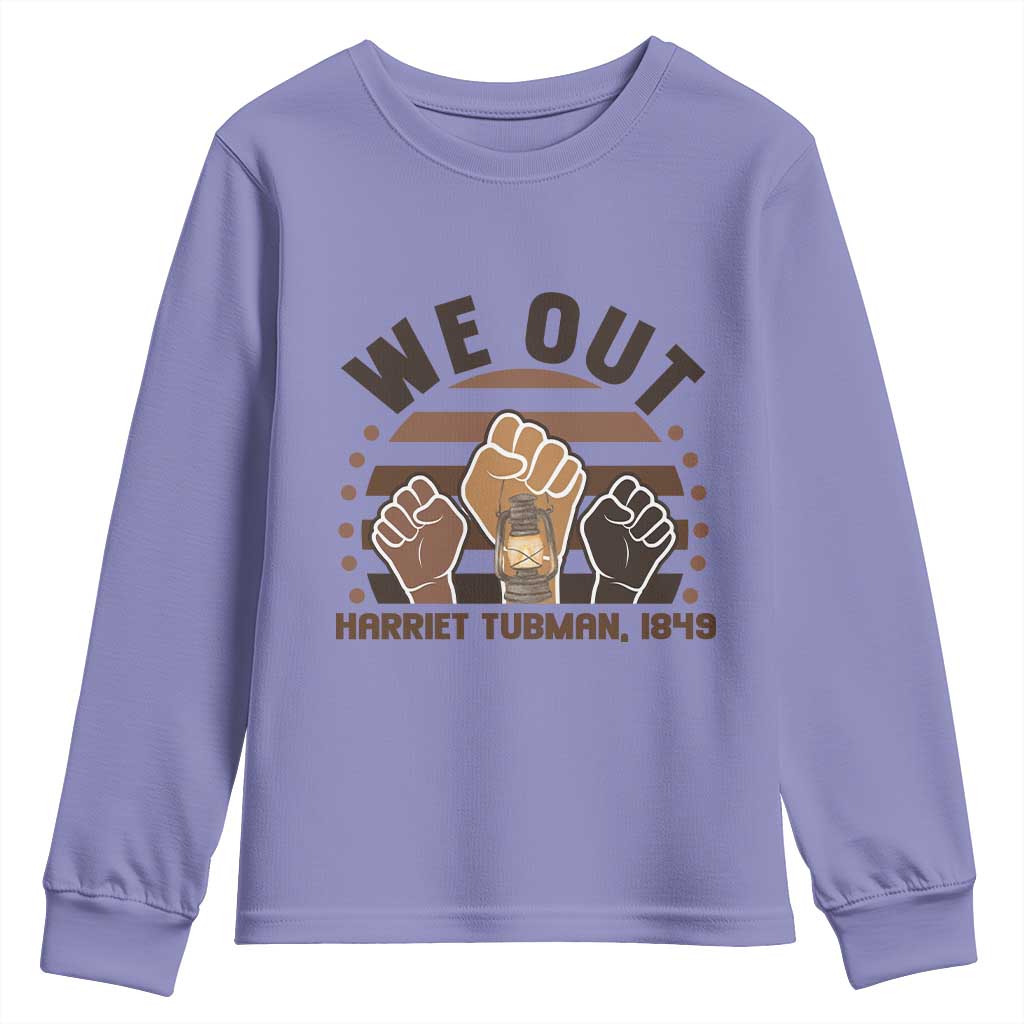 Harriet Tubman We Out 1849 Youth Sweatshirt Vintage Sunset Black American Hero TS12 Violet Print Your Wear