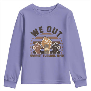 Harriet Tubman We Out 1849 Youth Sweatshirt Vintage Sunset Black American Hero TS12 Violet Print Your Wear