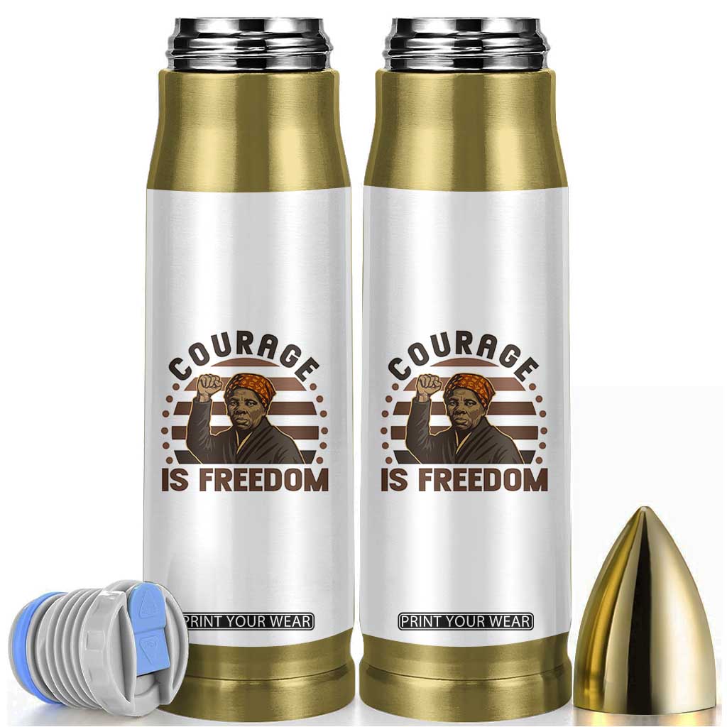 Harriet Tubman Legacy Bullet Tumbler Courage Is Freedom TS12 White Print Your Wear