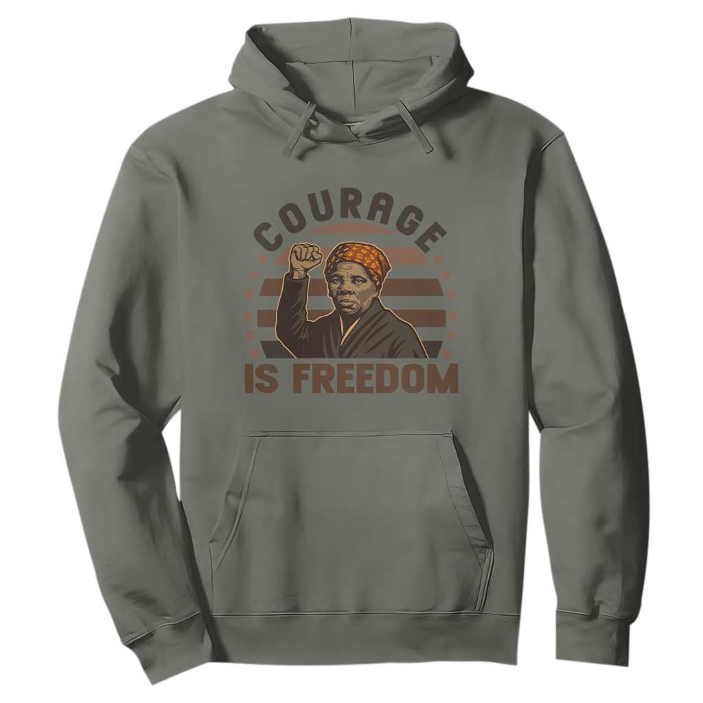 Harriet Tubman Legacy Hoodie Courage Is Freedom TS12 Military Green Print Your Wear