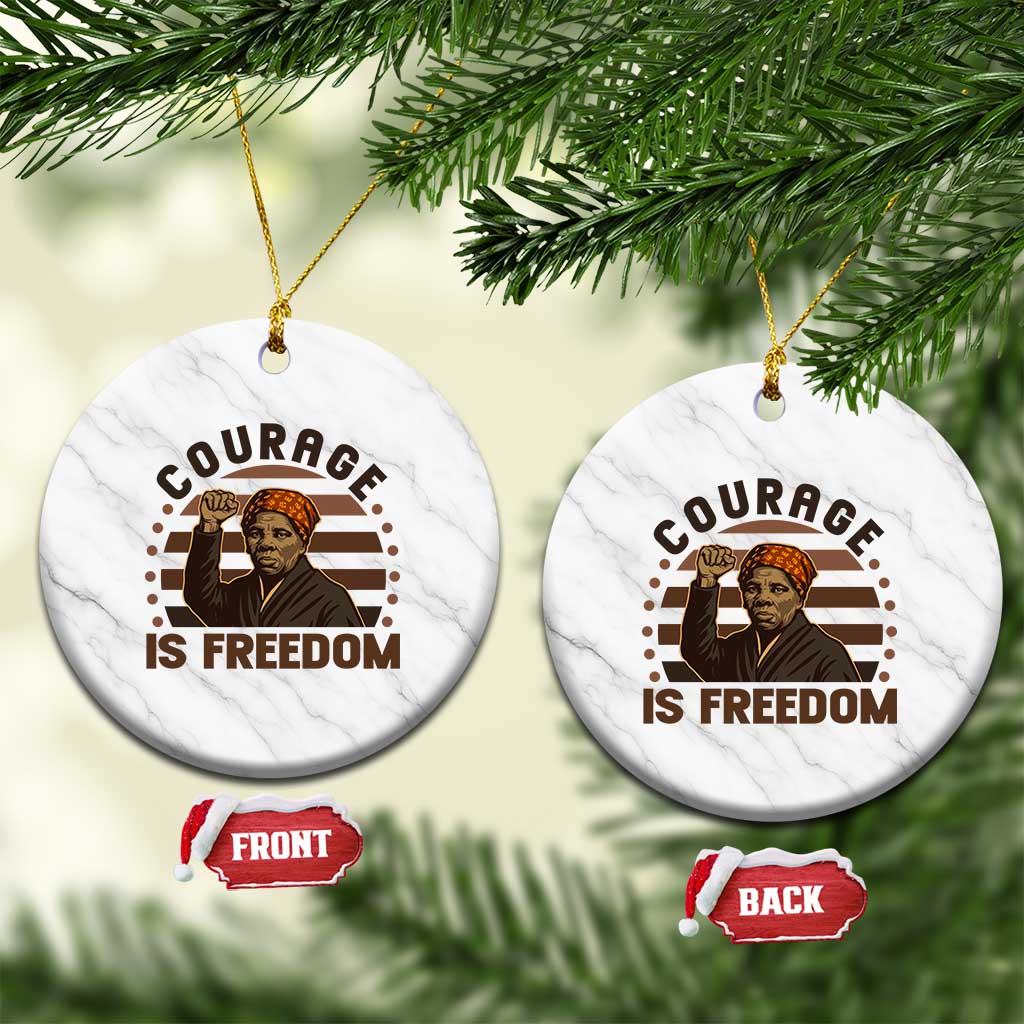Harriet Tubman Legacy Ceramic Ornament Courage Is Freedom TS12 1pc White Marble Print Your Wear