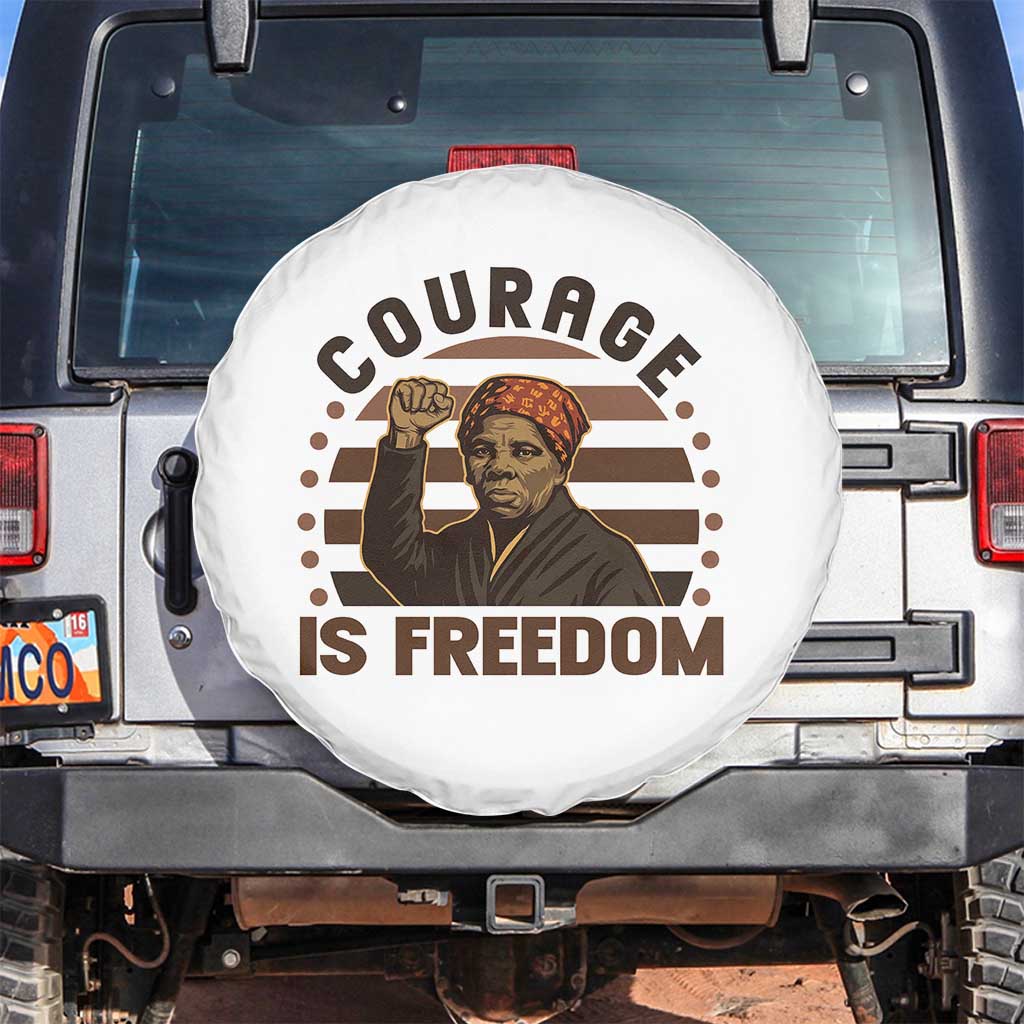 Harriet Tubman Legacy Spare Tire Cover Courage Is Freedom TS12 No hole White Print Your Wear