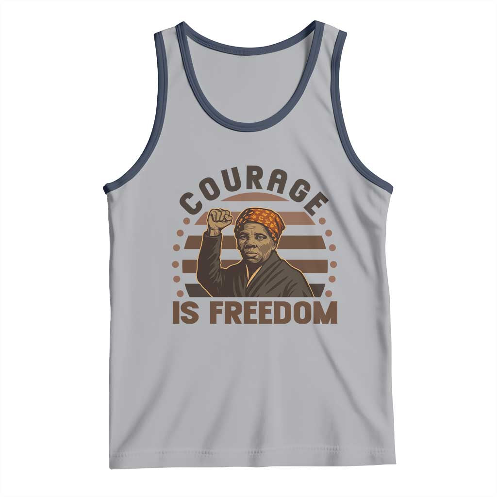 Harriet Tubman Legacy Tank Top Courage Is Freedom TS12 Athletic Heather Navy Print Your Wear