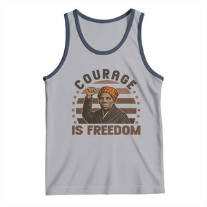 Harriet Tubman Legacy Tank Top Courage Is Freedom TS12 Athletic Heather Navy Print Your Wear