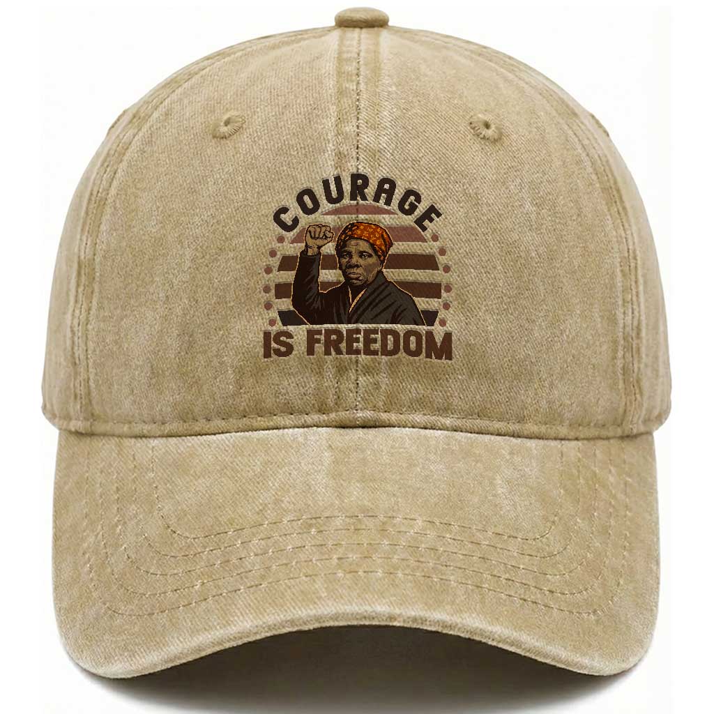 Harriet Tubman Legacy Washed Cotton Baseball Cap Courage Is Freedom TS12 Print Your Wear