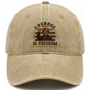 Harriet Tubman Legacy Washed Cotton Baseball Cap Courage Is Freedom TS12 Print Your Wear