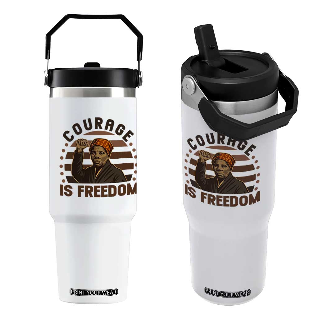 Harriet Tubman Legacy Flip Straw Tumbler Courage Is Freedom TS12 One Size: 30 oz White Print Your Wear