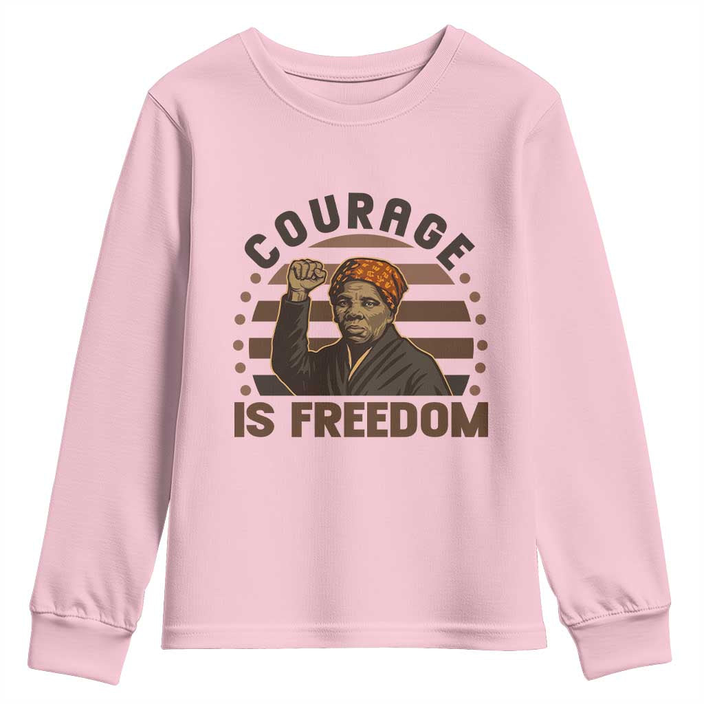 Harriet Tubman Legacy Youth Sweatshirt Courage Is Freedom TS12 Light Pink Print Your Wear