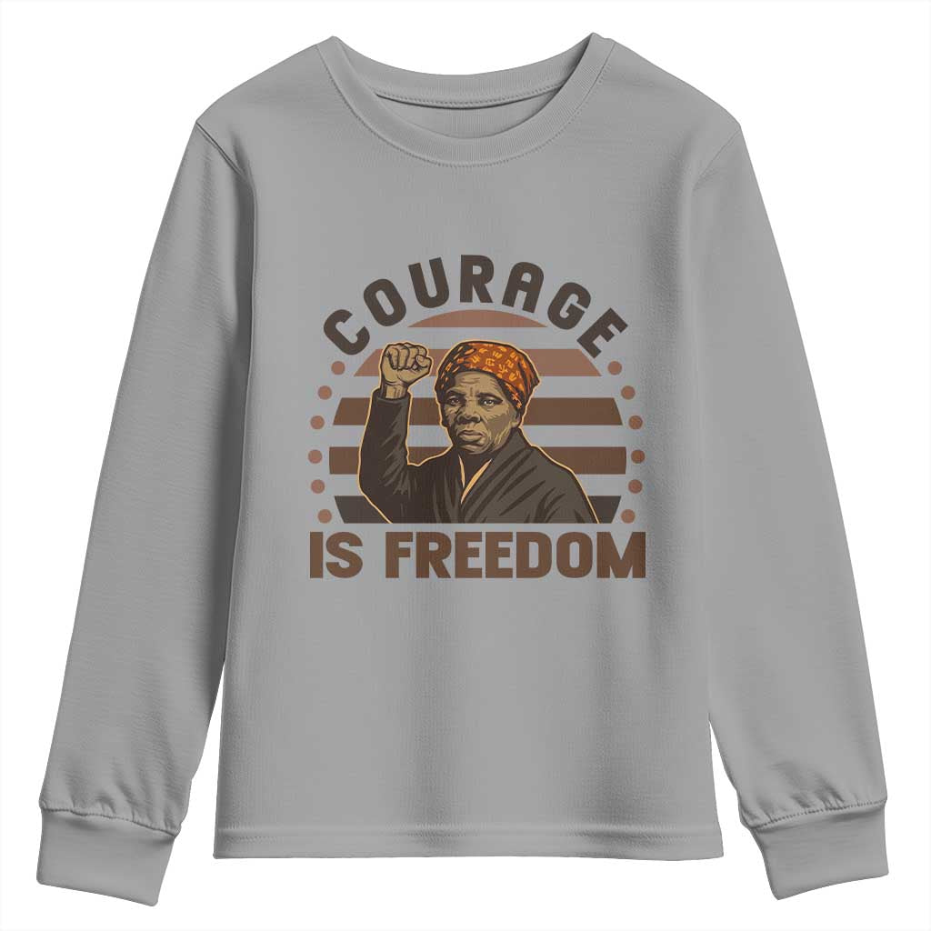 Harriet Tubman Legacy Youth Sweatshirt Courage Is Freedom TS12 Sport Gray Print Your Wear
