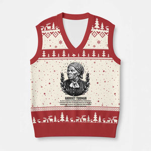 American Hero Harriet Tubman V-Neck Knit Sweater Vest Black History Leader Gift TS12 Beige Red Print Your Wear