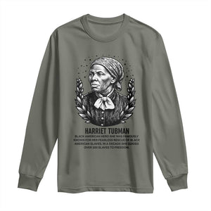 American Hero Harriet Tubman Long Sleeve Shirt Black History Leader Gift TS12 Military Green Print Your Wear