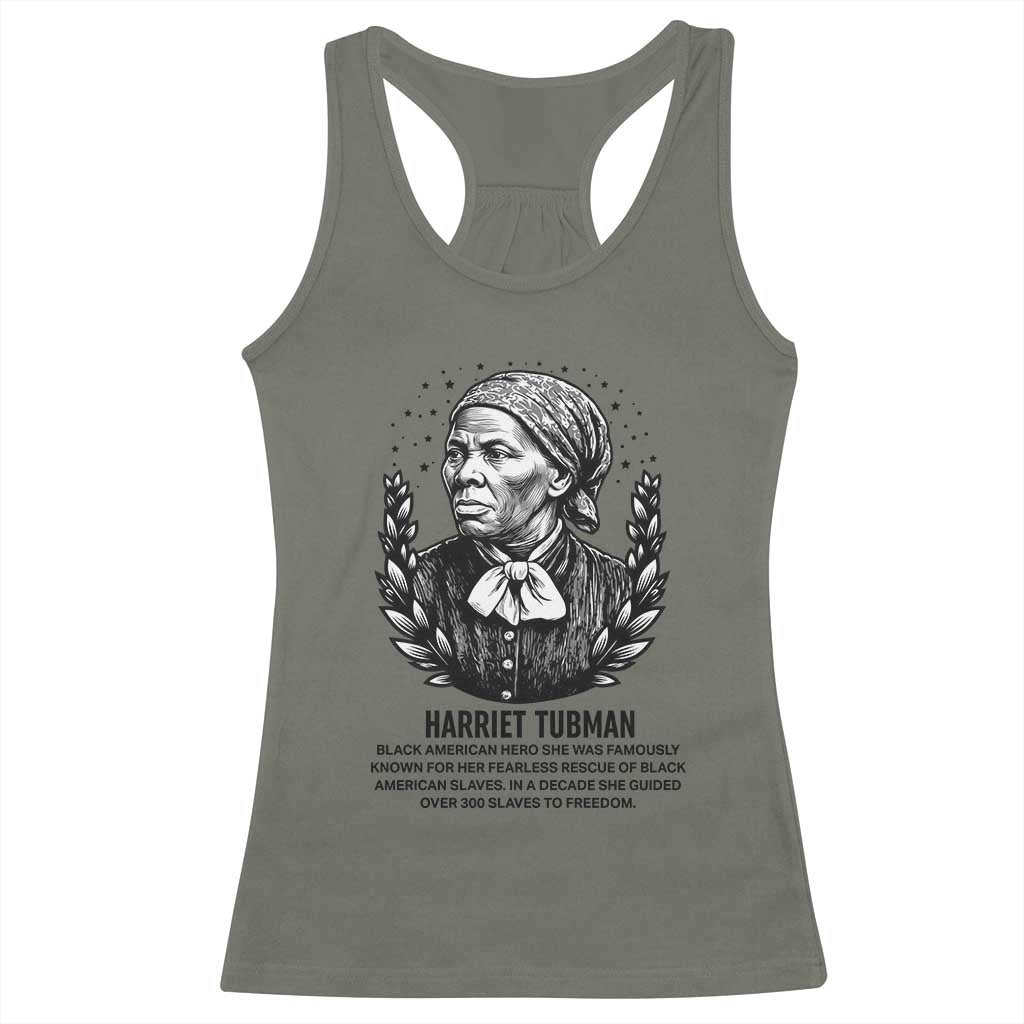 American Hero Harriet Tubman Racerback Tank Top Black History Leader Gift TS12 Military Green Print Your Wear
