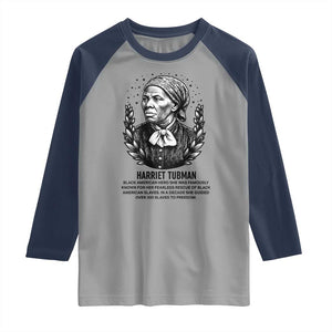 American Hero Harriet Tubman Raglan Shirt Black History Leader Gift TS12 Sport Gray Navy Print Your Wear