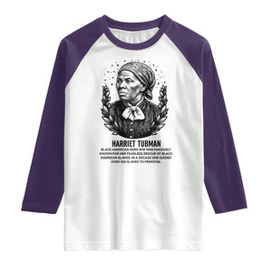 American Hero Harriet Tubman Raglan Shirt Black History Leader Gift TS12 White Purple Print Your Wear