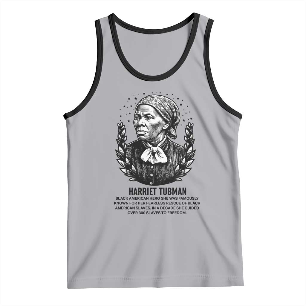 American Hero Harriet Tubman Tank Top Black History Leader Gift TS12 Athletic Heather Black Print Your Wear