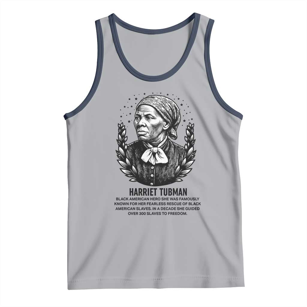 American Hero Harriet Tubman Tank Top Black History Leader Gift TS12 Athletic Heather Navy Print Your Wear