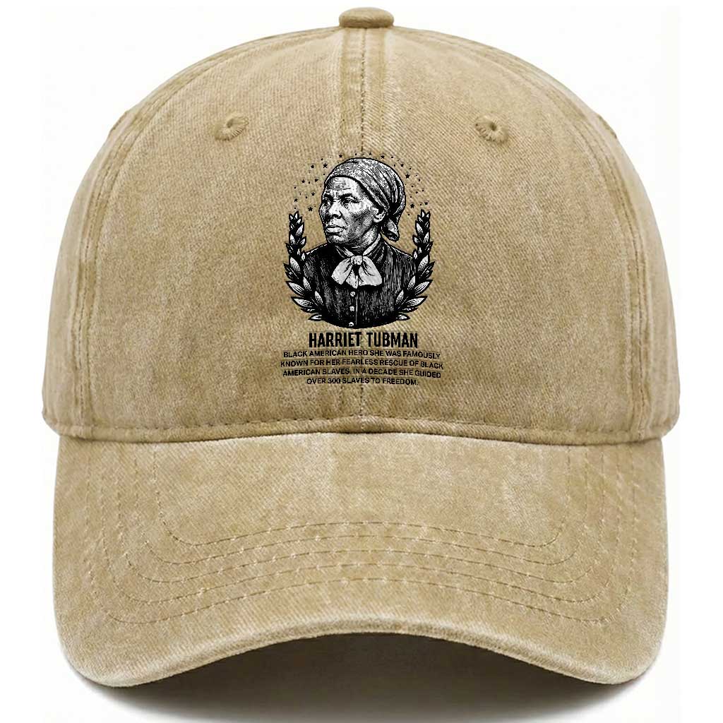 American Hero Harriet Tubman Washed Cotton Baseball Cap Black History Leader Gift TS12 Print Your Wear