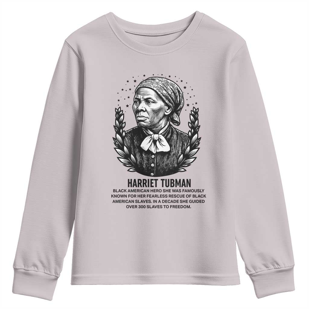 American Hero Harriet Tubman Youth Sweatshirt Black History Leader Gift TS12 Ice Gray Print Your Wear