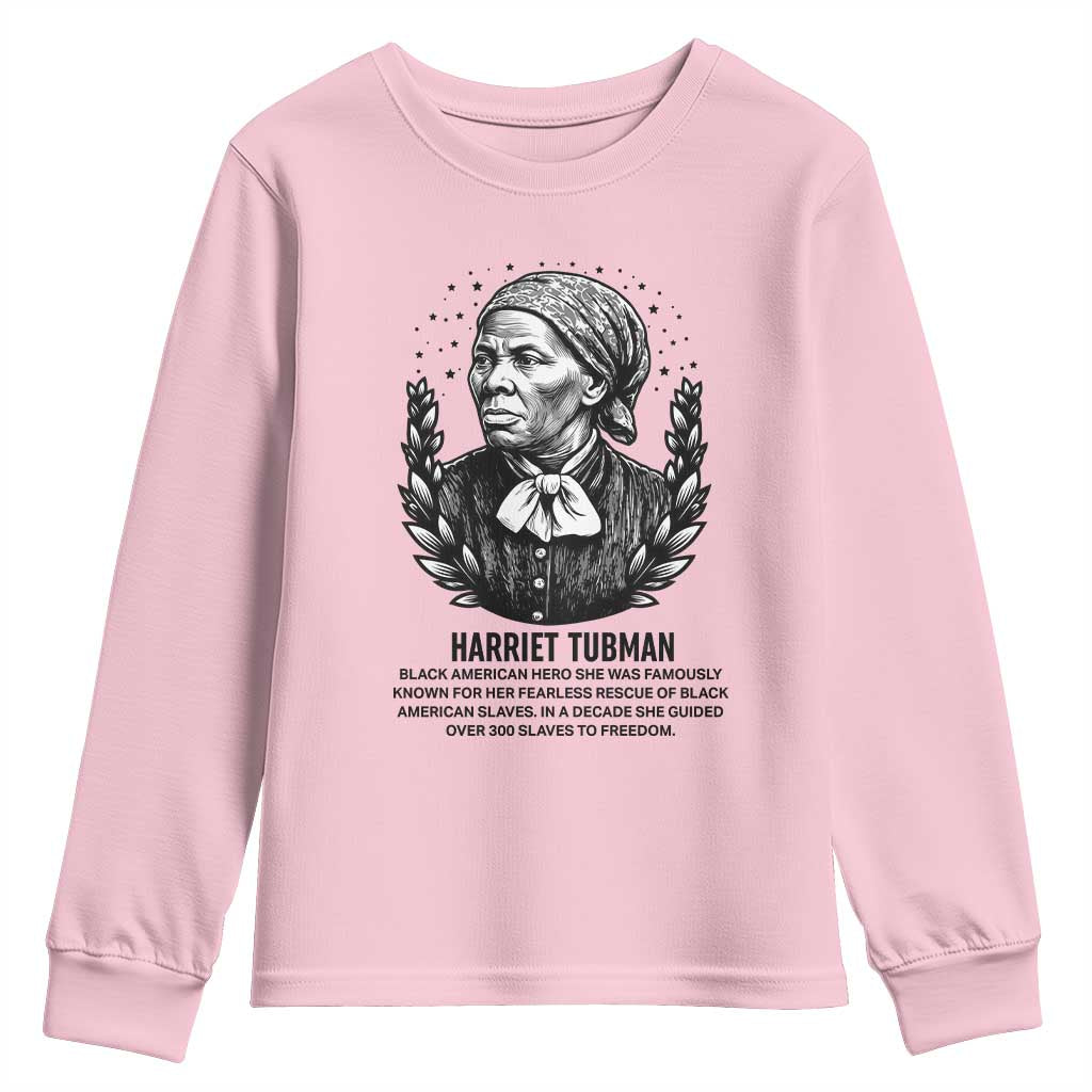 American Hero Harriet Tubman Youth Sweatshirt Black History Leader Gift TS12 Light Pink Print Your Wear