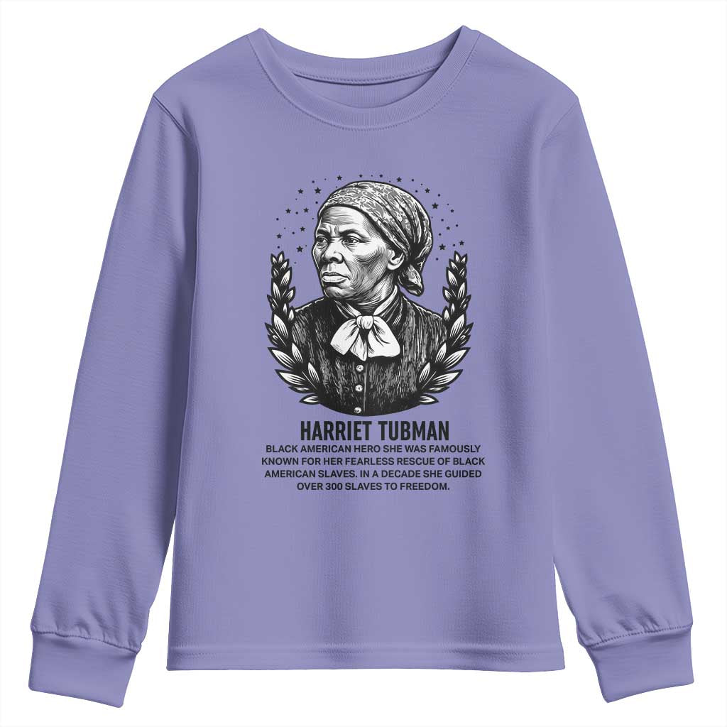 American Hero Harriet Tubman Youth Sweatshirt Black History Leader Gift TS12 Violet Print Your Wear