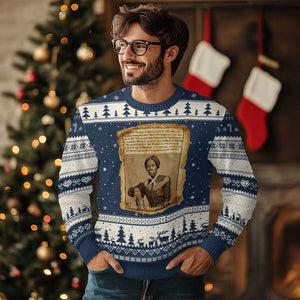 Harriet Tubman Tribute Ugly Christmas Sweater Civil Rights Leader Black History Gift TS12 Navy Beige Print Your Wear
