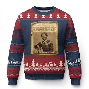 Harriet Tubman Tribute Ugly Christmas Sweater Civil Rights Leader Black History Gift TS12 Navy Red Print Your Wear