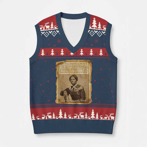 Harriet Tubman Tribute V-Neck Knit Sweater Vest Civil Rights Leader Black History Gift TS12 Navy Red Print Your Wear