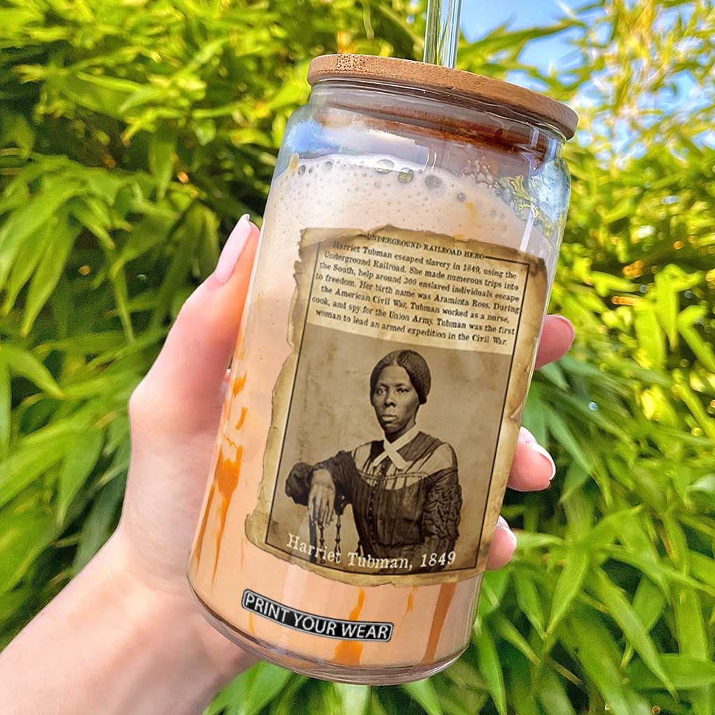 Harriet Tubman Tribute Glass Can Civil Rights Leader Black History Gift TS12 Black Print Your Wear