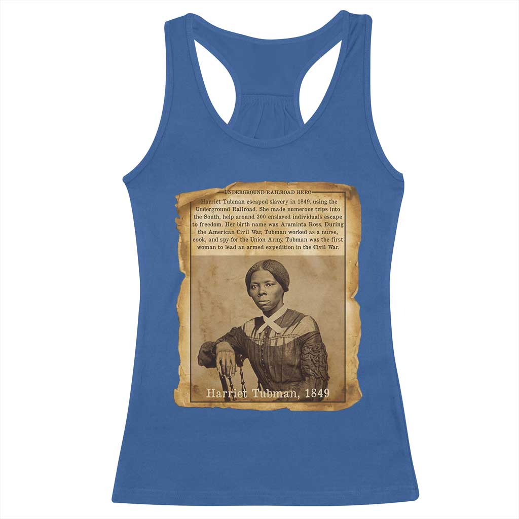 Harriet Tubman Tribute Racerback Tank Top Civil Rights Leader Black History Gift TS12 Royal Blue Print Your Wear
