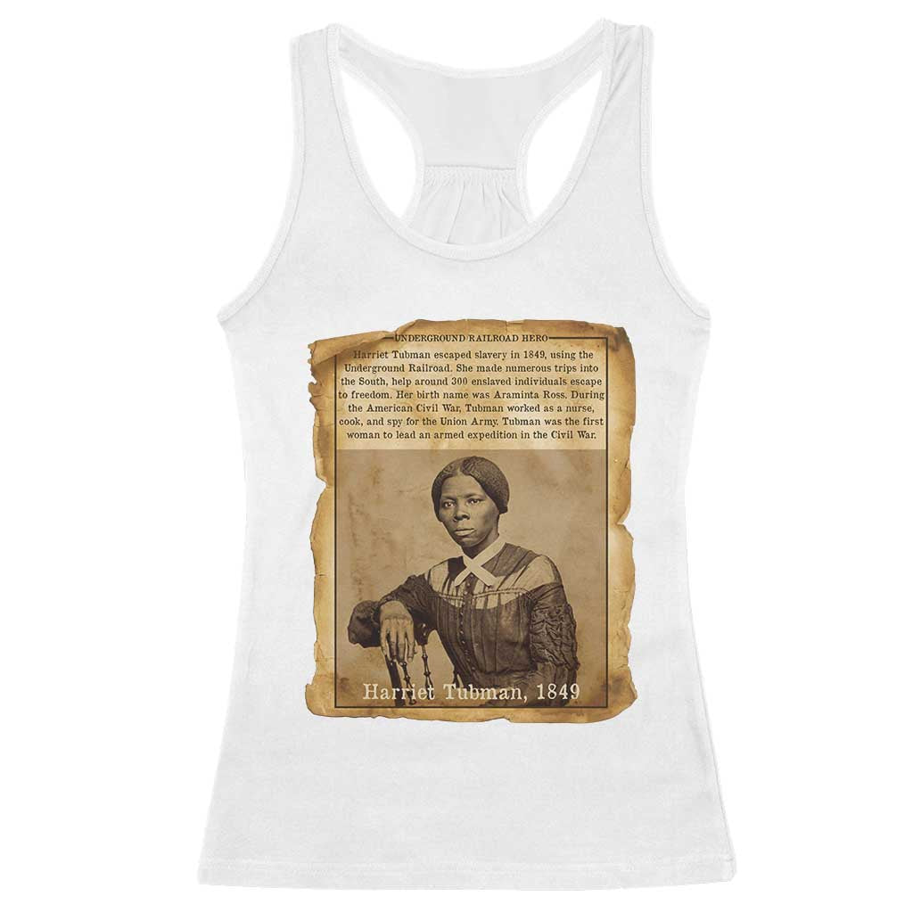 Harriet Tubman Tribute Racerback Tank Top Civil Rights Leader Black History Gift TS12 White Print Your Wear
