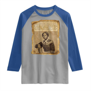 Harriet Tubman Tribute Raglan Shirt Civil Rights Leader Black History Gift TS12 Sport Gray Royal Print Your Wear