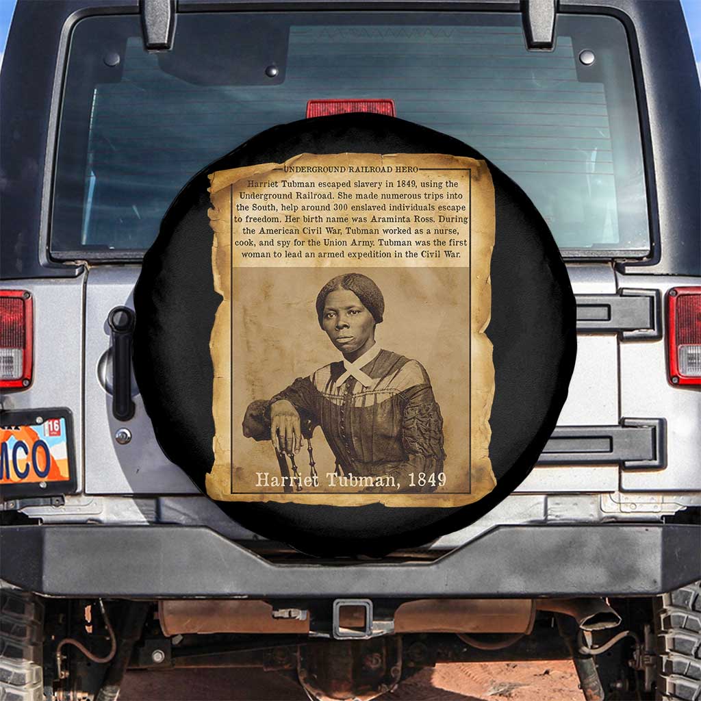 Harriet Tubman Tribute Spare Tire Cover Civil Rights Leader Black History Gift TS12 No hole Black Print Your Wear