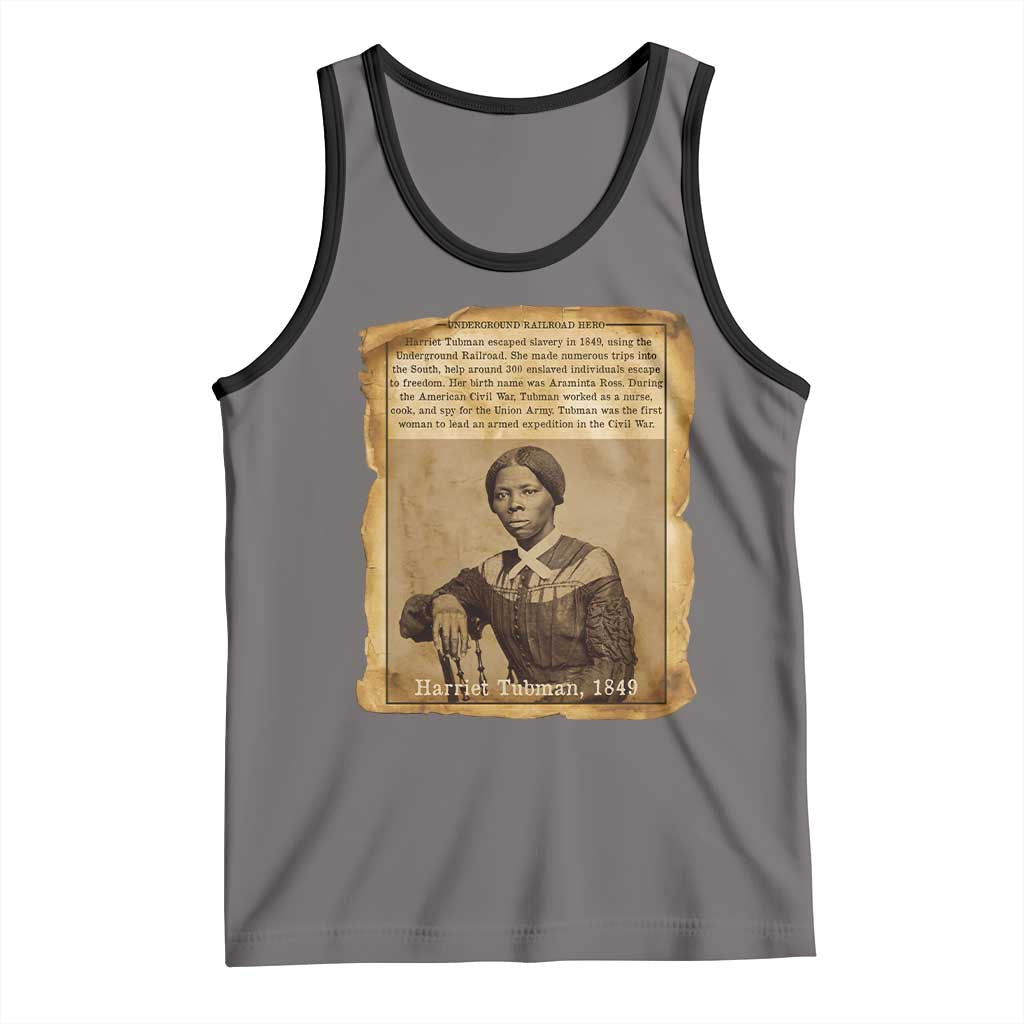 Harriet Tubman Tribute Tank Top Civil Rights Leader Black History Gift TS12 Deep Heather Black Print Your Wear